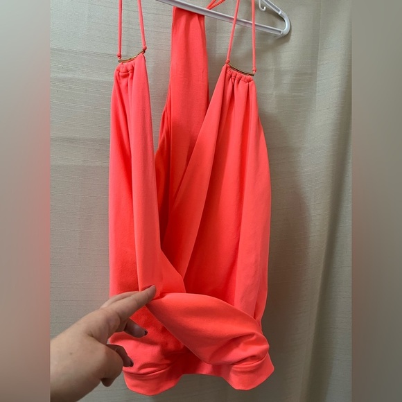 ⚫️ BOGO SoHo women’s open front tank top neon orange/pink size S/M FESTIVAL - Picture 5 of 7